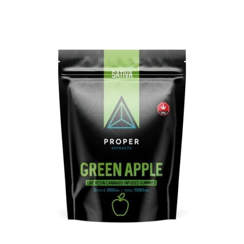 Green Apple Live Resin Gummies (1080mg THC) – Proper Extracts