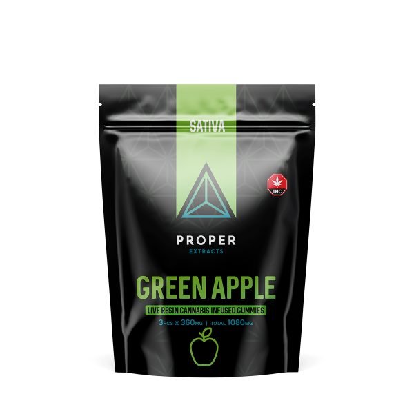 Green Apple Live Resin Gummies (1080mg THC) – Proper Extracts