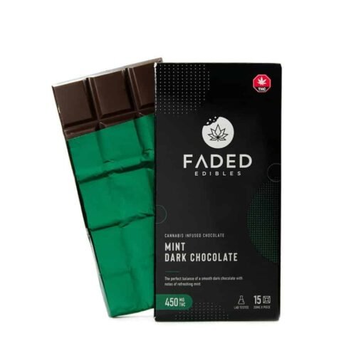 Mint Dark Chocolate (450mg THC) – Faded Cannabis Co.