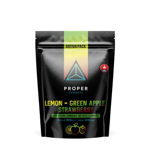 Sativa Pack Live Resin Gummies (1080mg THC) – Proper Extracts