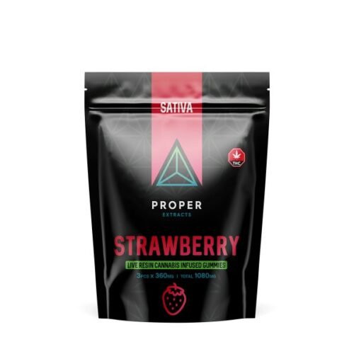 Strawberry Live Resin Gummies (1080mg THC) – Proper Extracts